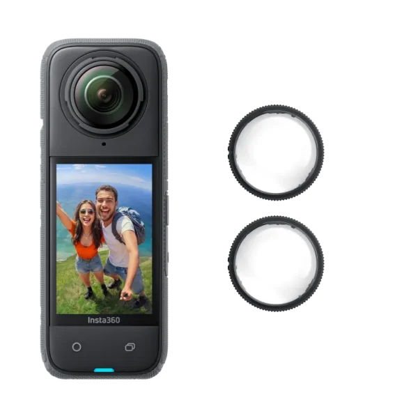 Actionkamera_Insta360_X4_Vorderansicht_inkl_Lens_Guards